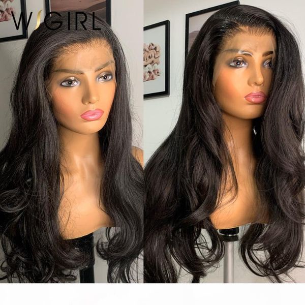 

wigirl body wave 360 front wigs pre plucked with baby hair brazilian human hair long lace frontal wigs for black women, Black;brown