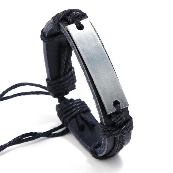 

factoryboggjewelry supply cool new bangle genuine leather bracelet cuff pewter metal blank plate charm bracelets ing