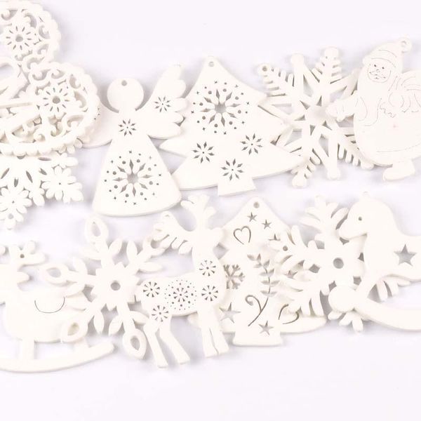 

5pcs+1m rope christmas tree ornament wooden hanging pendants christmas tree snow angel star decorations for home1