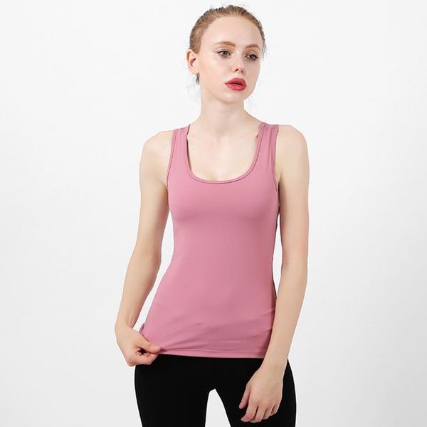 

yoga outfits scoop neck tight long sport bra women's hollow out back support tank padded running fitness sports shirts 1, White;red