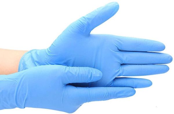 

disposable nitrile latex glove gloves household blue