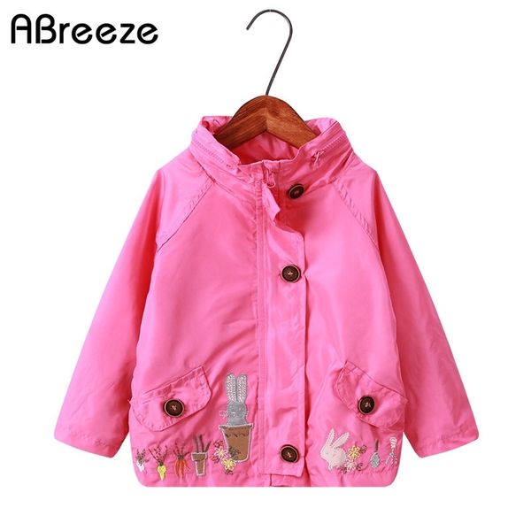 

spring summer children clothing coats 1t 7t animal embroidery jackets for girls new fashion hooded outerwear girls y200901, Blue;gray
