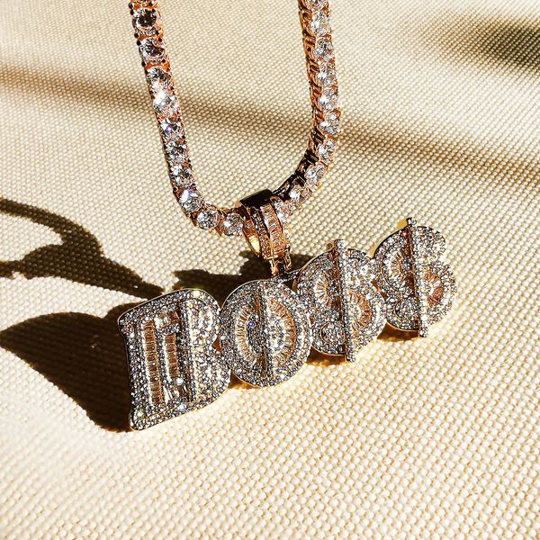 

jewel hip hop pendant necklace of letters bling signal from dollar boss to male zircon charms 9b7a, Silver