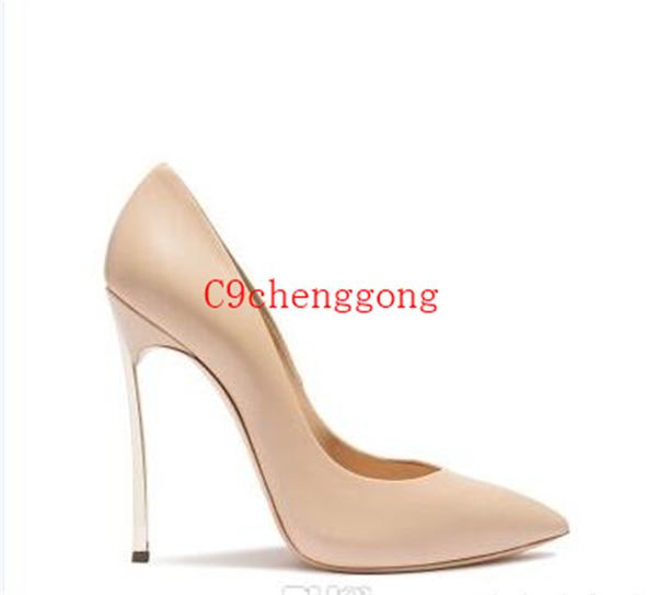 

kim kardashian high heel shoes genuine leather lacquer leather high heel sexysluper shallow pointed new fashion women's single shoes, Black