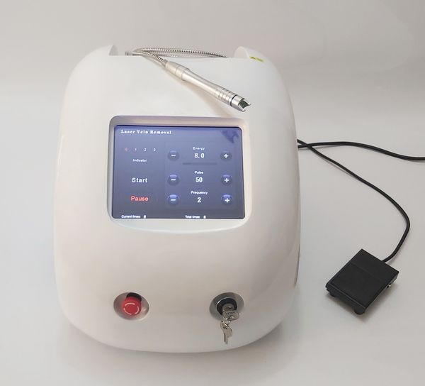 Tragbare 0,2 mm 0,5 mm 1 mm 2 mm 3 mm 5 Punktgröße 980 nm Diodenlaser-Gefäßentfernungsmaschine zur Entfernung von Blutgefäßen und Besenreisern für Salon-Spa