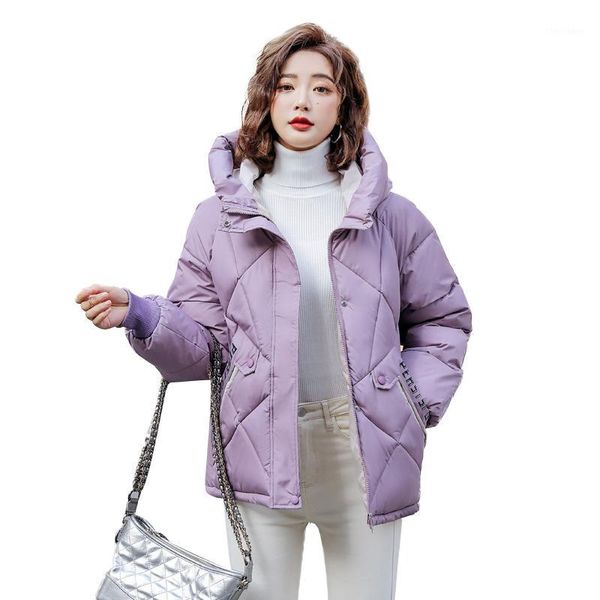 

women's down & parkas women cotton jacket short thicken casual female coat women's overcoat hooded loose coats a1781, Black