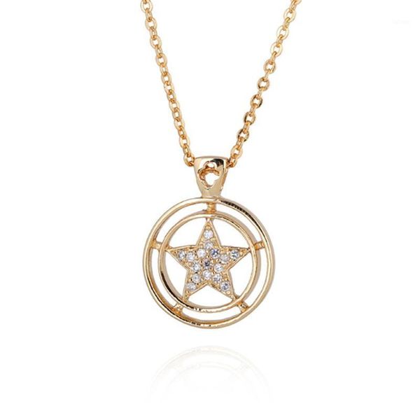 

star with sun zircon lady necklace hanging clavicle chain d00291, Silver