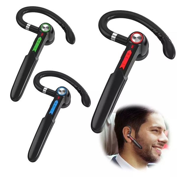 

bluetooth 5.0 headset single business ear-hook 14g 110mah button+touch control earphone noise reduction stereo earpiece
