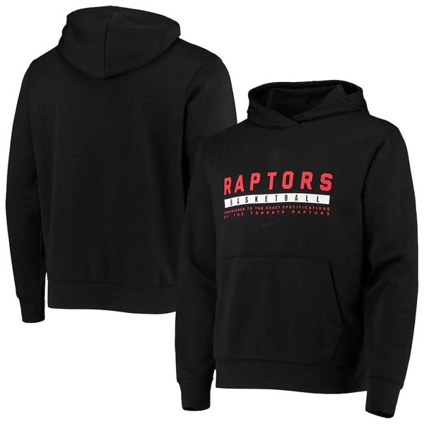

toronto raptors men red spotlight on court practice performance pullover hoodie, Black