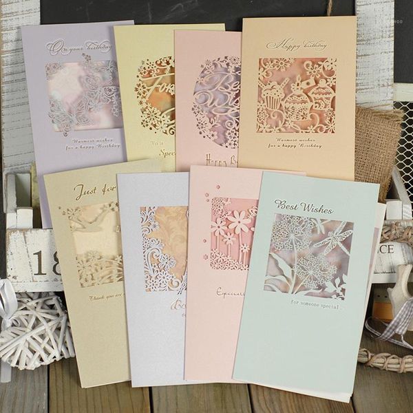 

10pcs/lot hollowing gift card birthday invitation card business mother's day thank you message greeting1