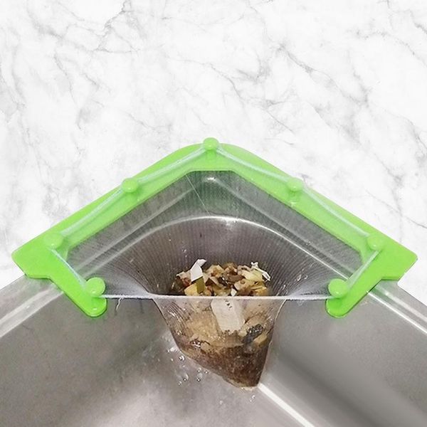

wear-resistantdrainage rack triangle hanging net kitchen sink drain basket filter net strainer organizer stor bbywan