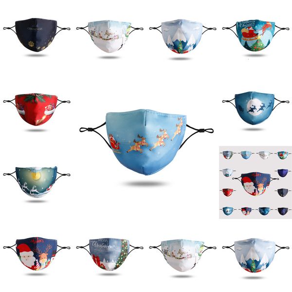 

9es5xmas christmas printed face tz2c masks anti dust fog snowflake mouth cover breathable washable reusable mask 11