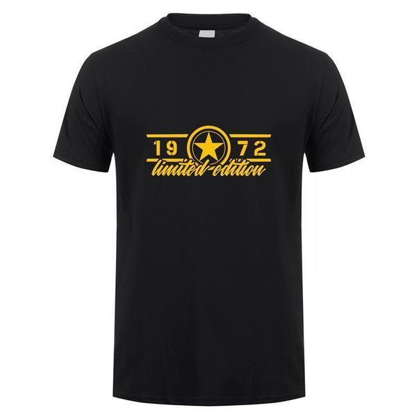 

limited edition 1972 t shirts men funny birthday t shirt short sleeve o neck man made in 1972 t-shirt oz-256, White;black