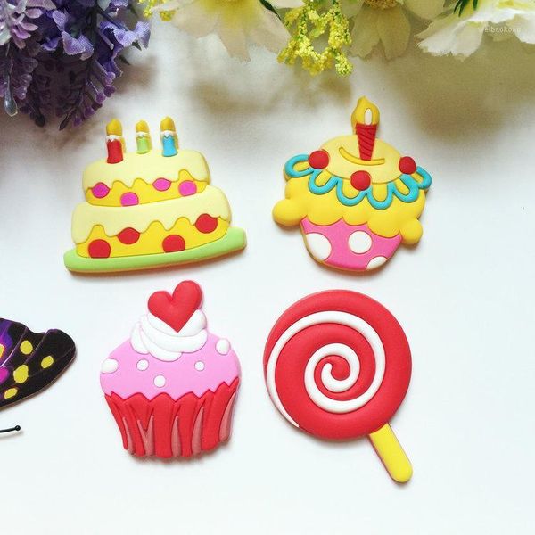 

fridge magnets creative birthday cake lollipop pvc magnet stickers catoon children's early education refrigerator magnet1