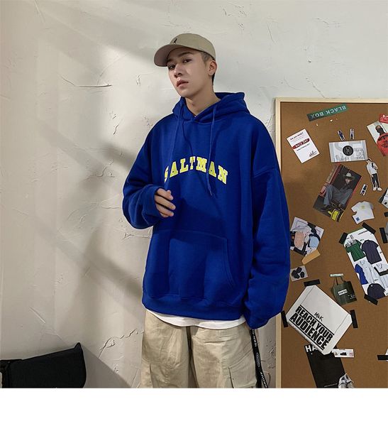 

2021 new men letter print spring sweatshirt men's fashion hoodies male oversize streetwear pullover hooded 7qh2, Black