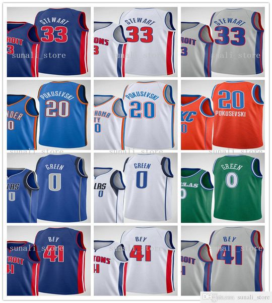 

2020 basketball draft pick jerseys 33 isaiah stewart 20 aleksej pokusevski 0 josh green 41 saddiq bey with correct number you tell us, Black;red