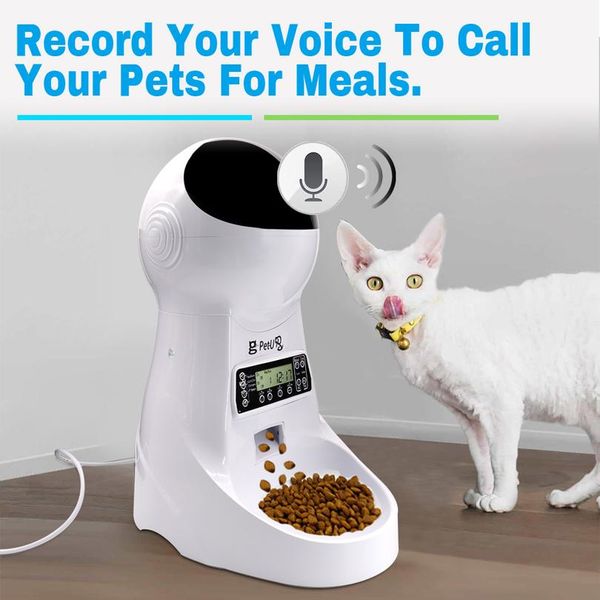

3l matic dog cat feeder pet food dispenser with voice record pet dog cat drinking feeding bowl lcd screen dry fo sqcjmc