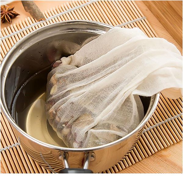 

3pcs multifunctional linen cotton strainer reusable chinese medicine filter bag soup tea bags fine mesh strainer kitch bbycxl