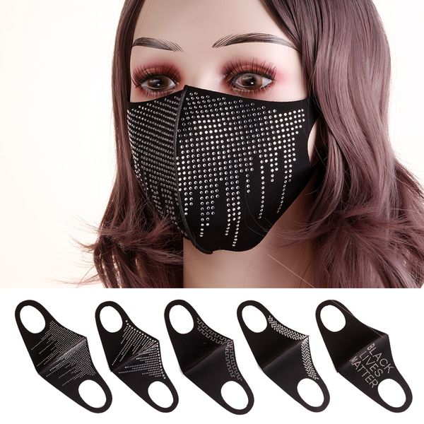 

new brand fashion designer face mask wholesale rhinestone crystal mask dustproof letter logo pattern ventilation pattern face mask women man