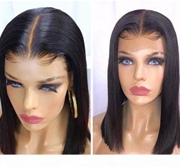 

brazilian straight lace front wigs human hair lace front bob wigs pre plucked natural hairline lace front wigs fzp206, Black;brown