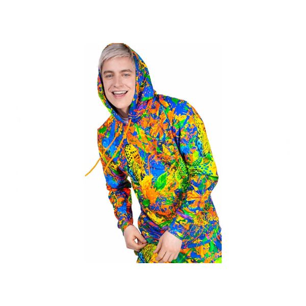 

print hoodie ultraviolet fluorescent neon blacklight handmade splash, Black