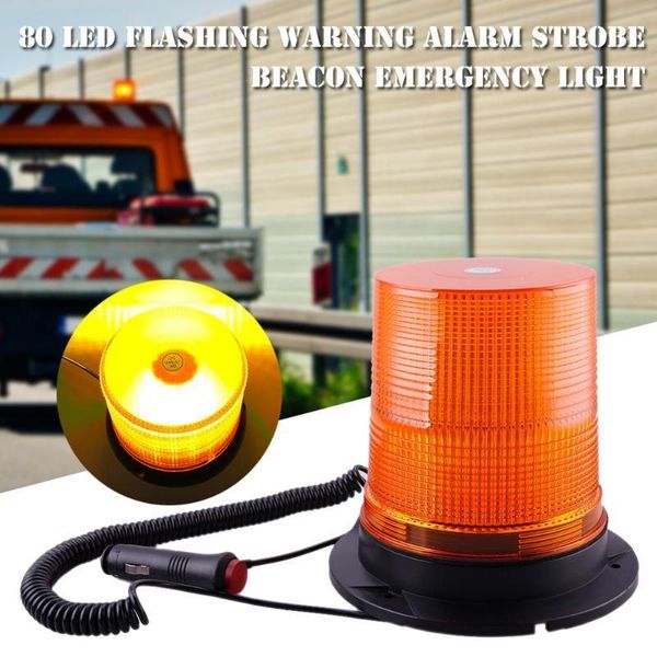 

universal 80 led flashing warning alarm strobe beacon emergency light amber for car truck school bus engineering vehicle1