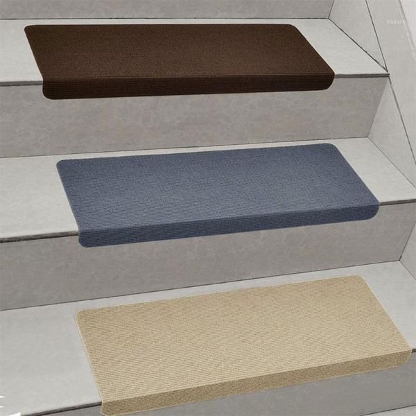

1pcs stair pads anti-slip stairs mats rugs 3 colors style carpets treads polyester viscose safety decor pad1