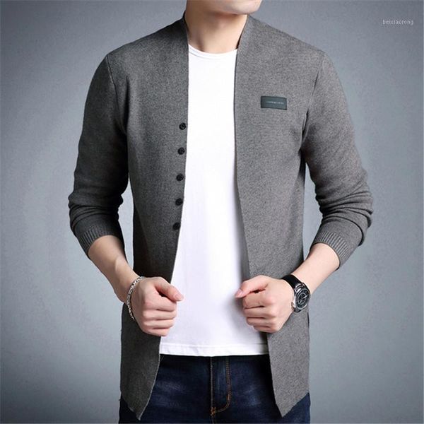 

2018 sell middle- long length mens solid sweater cardigan trench male casual autumn pure color cardigan sweater nz7171, White;black