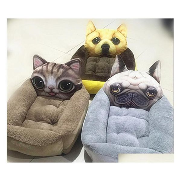 

lovely cat dog 3d realistic pattern pet bed kennel for puppy pet pillow cushion cat mats cartoon dog house small dog sleep mat em2nl