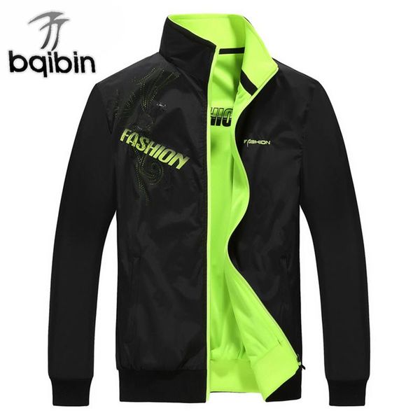 

5xl plus size 2021 new brand jacket male spring autumn zipper double surface outwear men's casual thin windbreaker coat, Black;brown