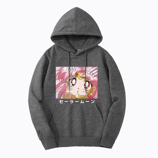 

sailor moon fall in love hoodie two dimensions japan anime hoody hip hop casual jackets mens fashion new style hooded tracksuit, Black