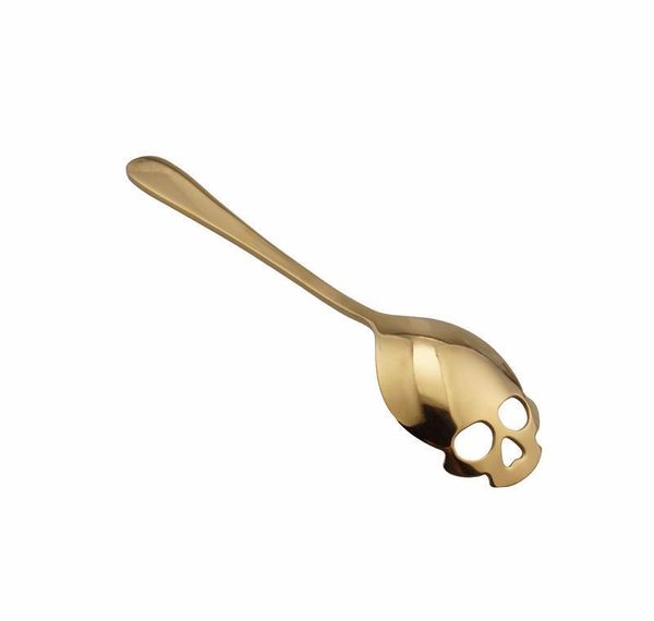 

stainless steel sugar skull spoon creative cutlery dessert coffee scoop food grade candy teaspoon kitchen tableware wmthwtn lottery2010