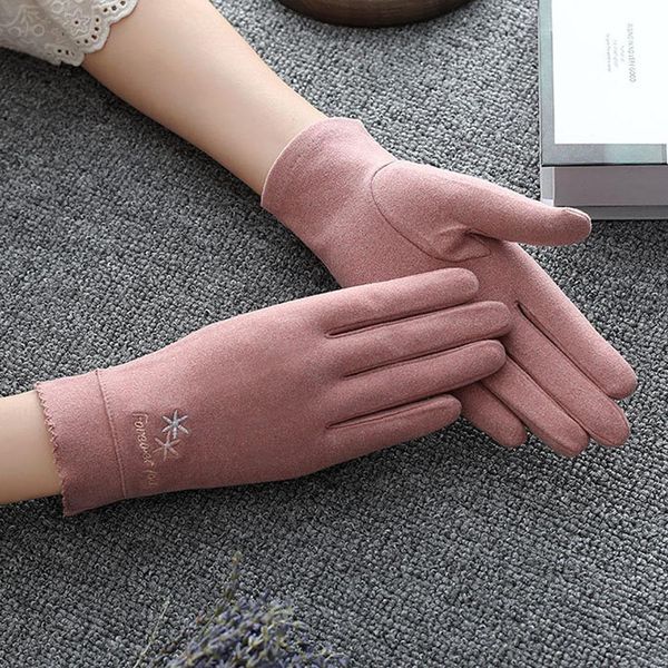 

ladies' warm gloves autumn and winter new fashion 100 ride riding velvet touch gloves wholesale ladies' warm jllcdz, Black