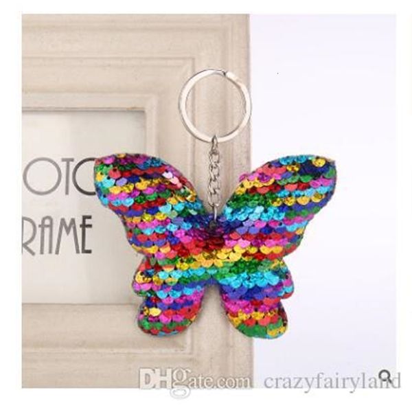 

keychain 94 styles glitter sequins kids toys charms paillette pendants keyring diy mermaid keychains jewelry accessories, Silver