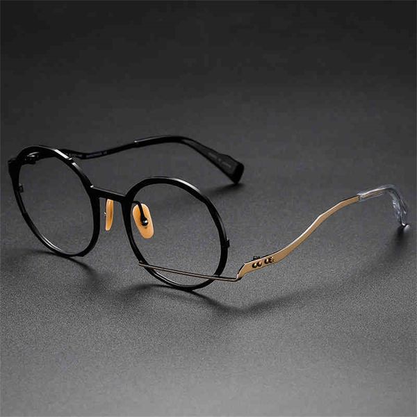 

70% off clearance online maruyama zhenghong glasses mm-0033 handmade round frame large frame thin metal glasses frame, White;black