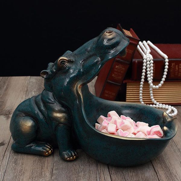 

resin hippopotamus sculpture jewelry valet tray, catchall for men and women, key, wallet, coin box