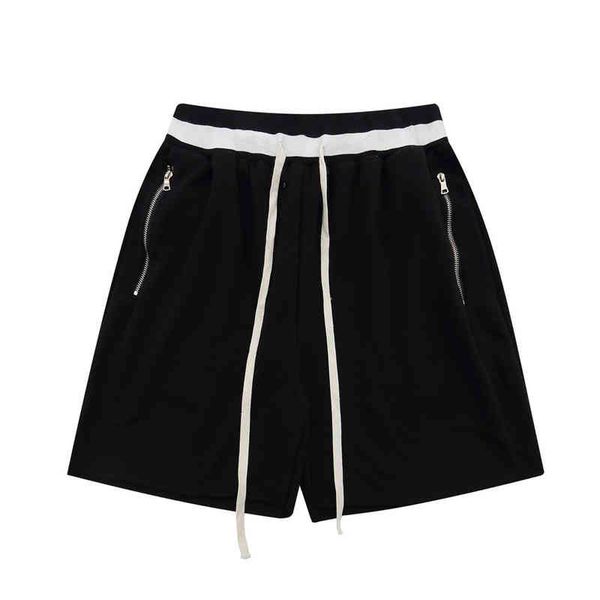 

shorts men wind color contrast wool casual 's street fashion brand loose straight pants summer sports capris, White;black