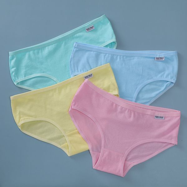 

2020 new women's pure color cotton panties breathable and comfortable girl briefs mid-waist hip-lifting elastic underwear women, Black;pink