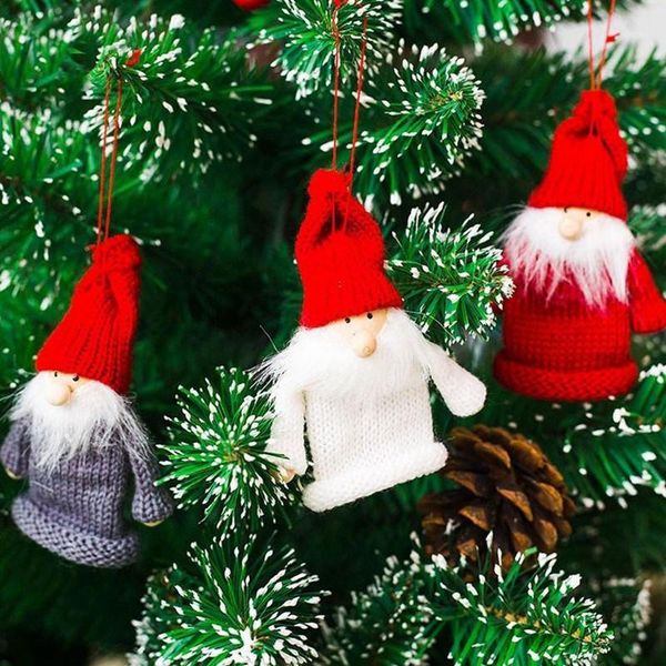 

christmas decorations 1pc mini cute santa claus doll pendant ornaments for home party xmas tree kids gifts decorations1