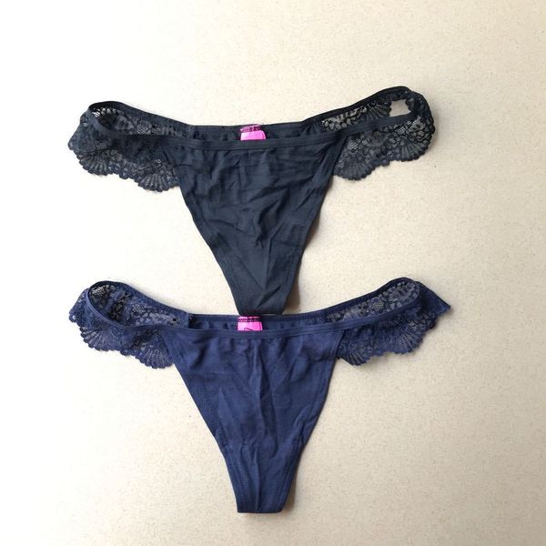 

la underwear 2-color cotton fit women's traceless thong, Black;pink