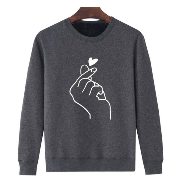 

customized men and women round neck pullover sweater women plus velvet autumn and winter loose couple long-sleeved versatile top, Black