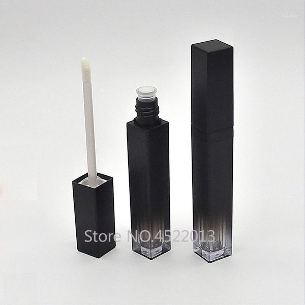 Vorratsflaschen, Gläser, 5 ml, 20 Stück, Lipgloss-Röhre, leer, quadratisch, schwarz, allmähliche Farbänderung, Lippenglasur-Röhren, Kosmetikverpackung, Glanzbehälter