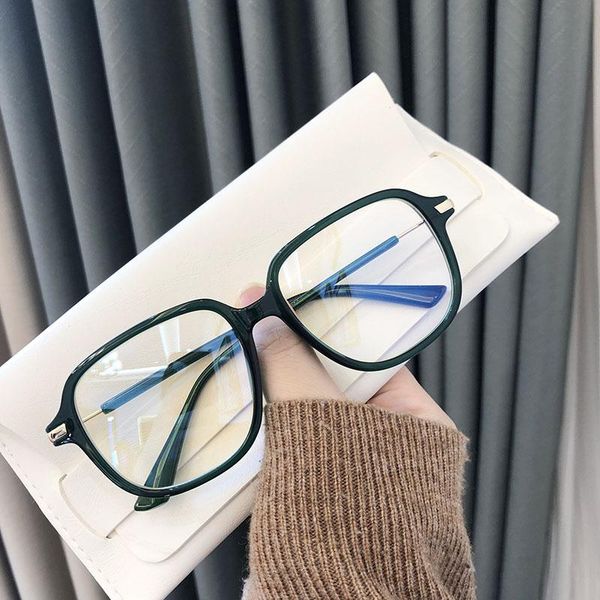 

tr90 flat glasses red big box frames without makeup frame ultra-light male han edition of myopic eye lens, Black