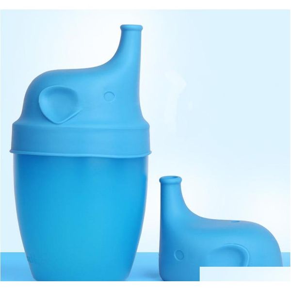 

elephant shape anti-overflow sile sippy cup lid baby sippy cups no leak for baby pacifier bowl qylwxu mj_bag