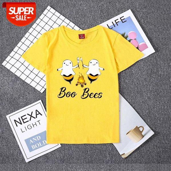 

hillbilly halloween party women t shirt lovely funny boo bees couple halloween t shirt women short sleeve tees female gift #r805, White