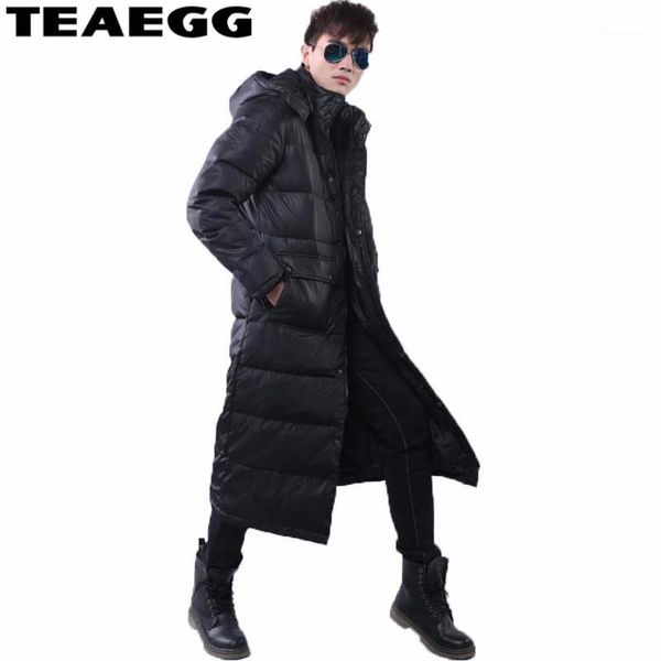 

teaegg long 90% white duck down black men down jacket men winter 2017 thick hood winter jacket casual warm parka coat al1131