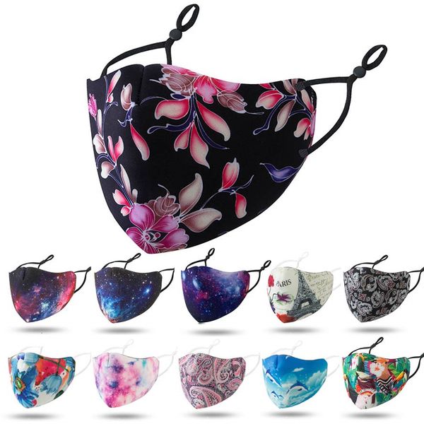 

designer face mask fashion face masks adjustable ear buckle facemask soft anti dust fog flower starry sky petals mouth masks