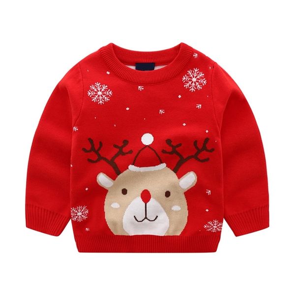 2-8T Рождественский малыш малыш мальчик девушка девушка одежда осень зима теплая пуловер верх топ ловкий мультфильм милый свитер Xmas Party Club Outfit 201109