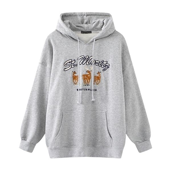 

oversize girls stylish hoodies autumn fashion ladies elegant streetwear cotton pullover female chic sweatshirt women casual 201211, Black