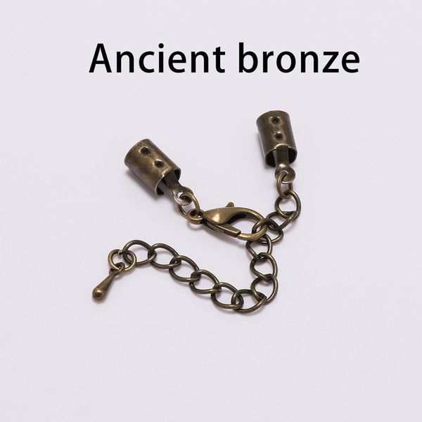 

10pcs/lot 5mm cord clips end caps with lobster clasps chain fit round leather cord connectors for jewelry making supplies diy wmtyda